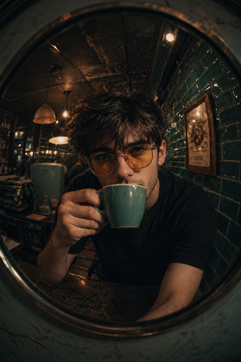 Retro Café Fish-eye Lens Portrait preview image
