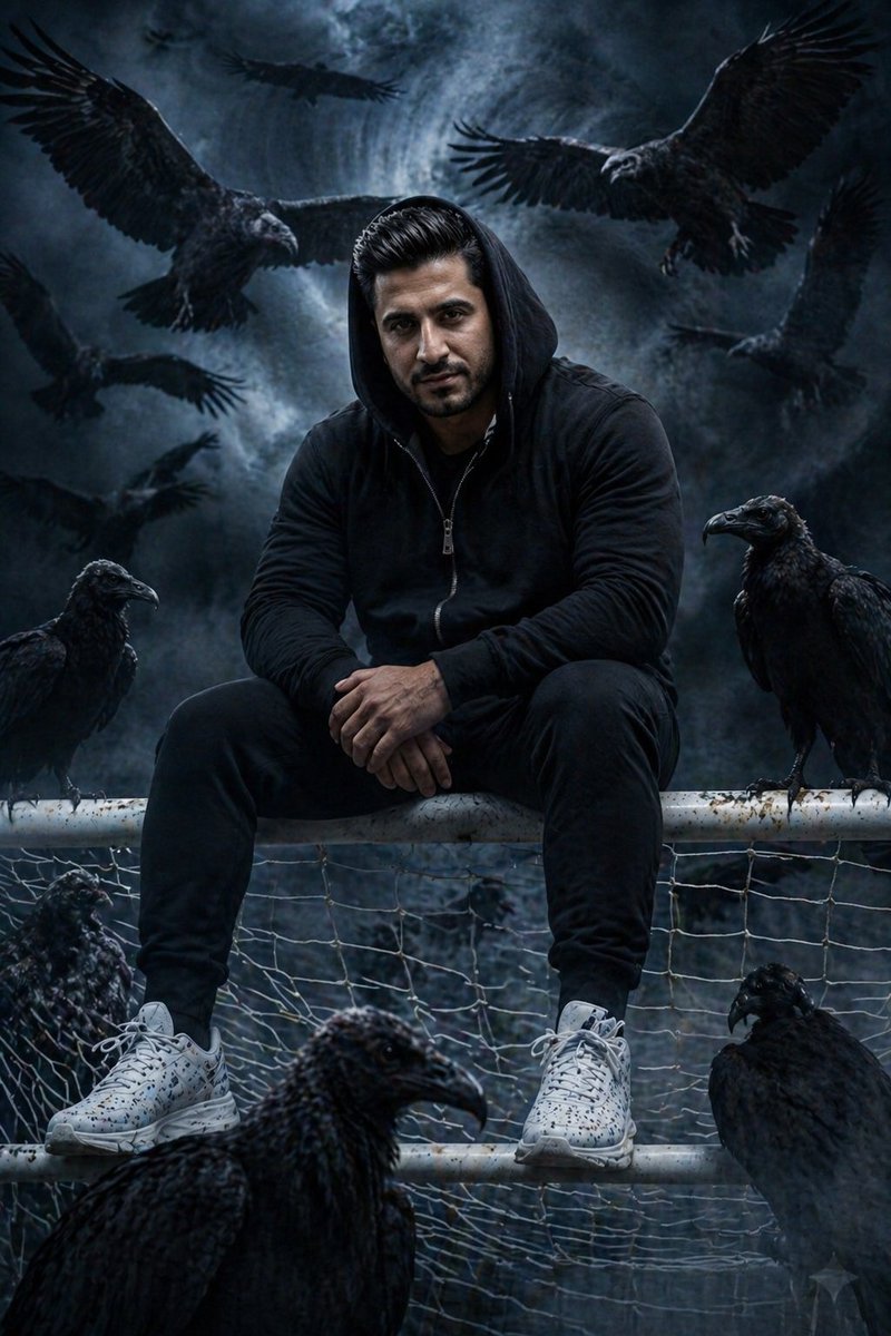 Cinematic South Asian Male Portrait with Vultures preview image