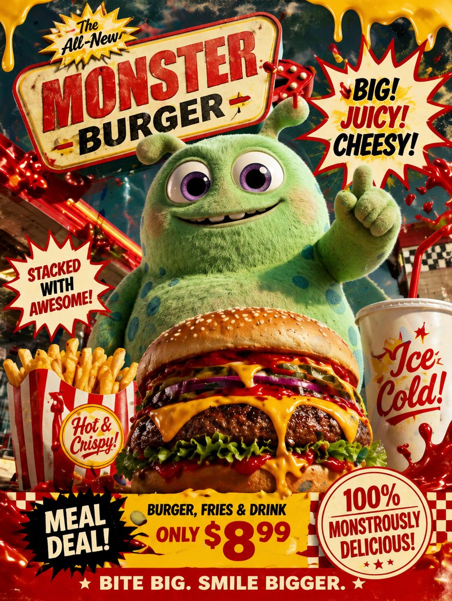 Retro Fast Food Poster Ad preview image