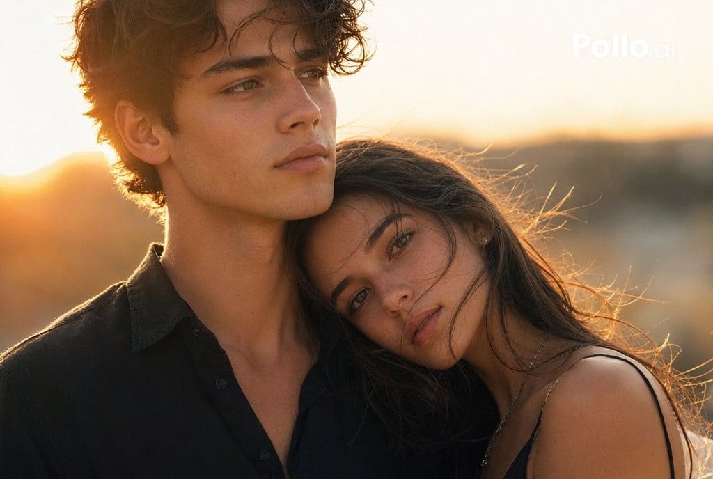 Cinematic Sunset Couple Close-Up preview image