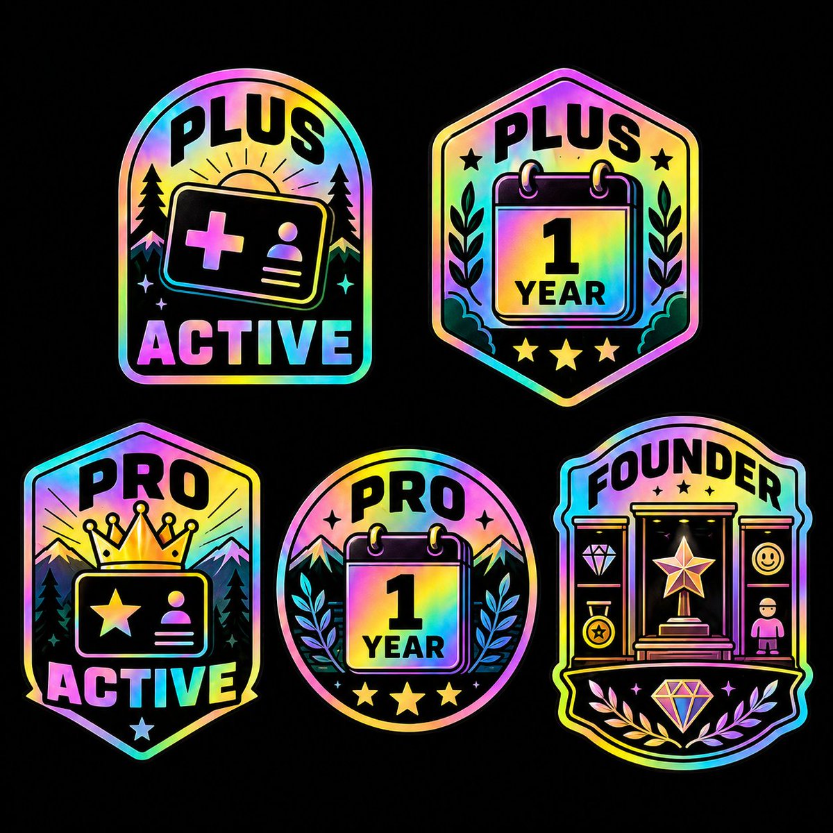 Holographic Membership Badge Set preview image