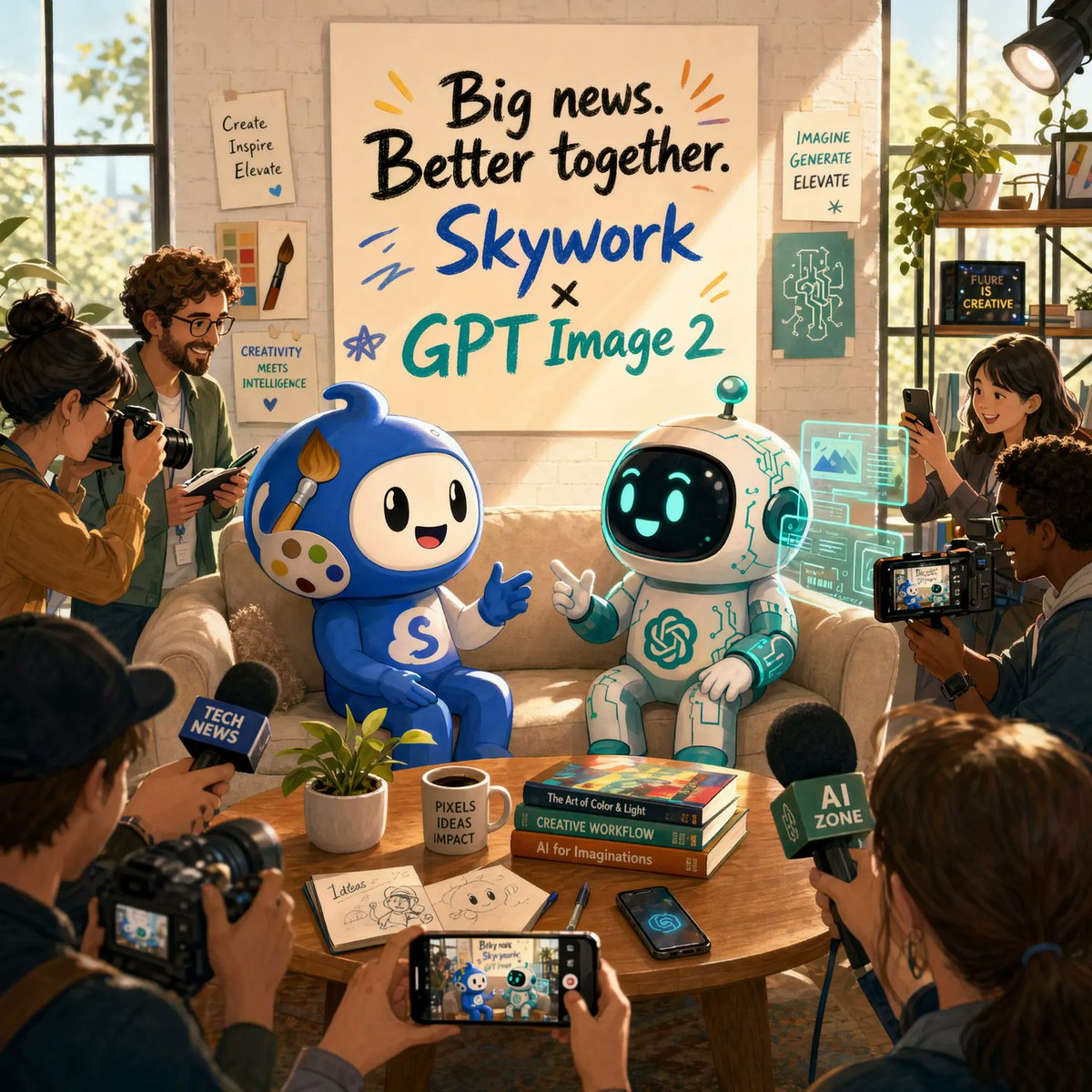 AI Partnership Launch Poster Scene preview image