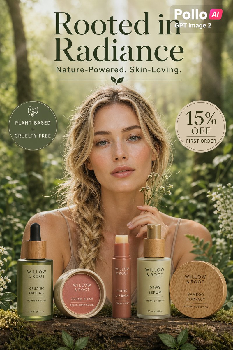 Natural Skincare Forest Ad Poster preview image