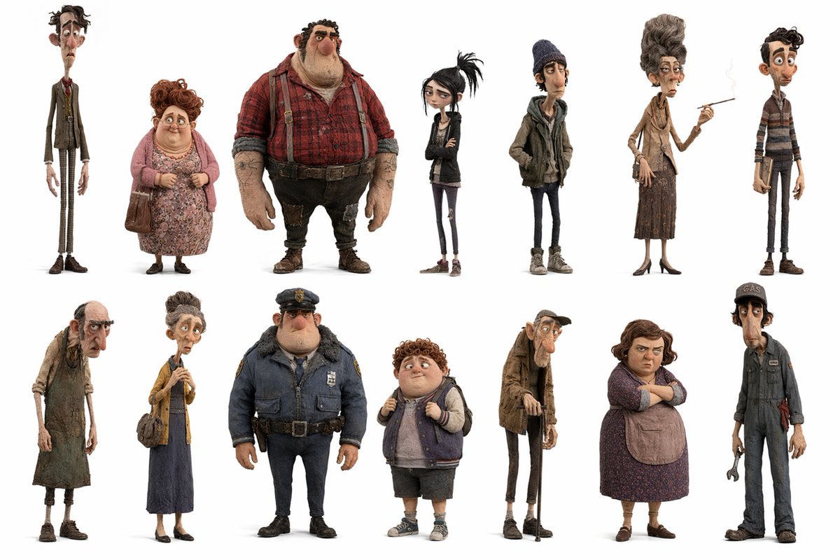 Whimsical Animated Townsfolk Lineup preview image