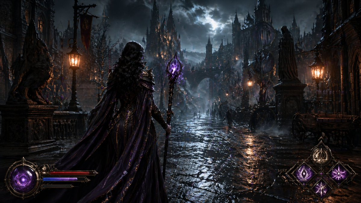 Dark Medieval Sorceress Scene preview image