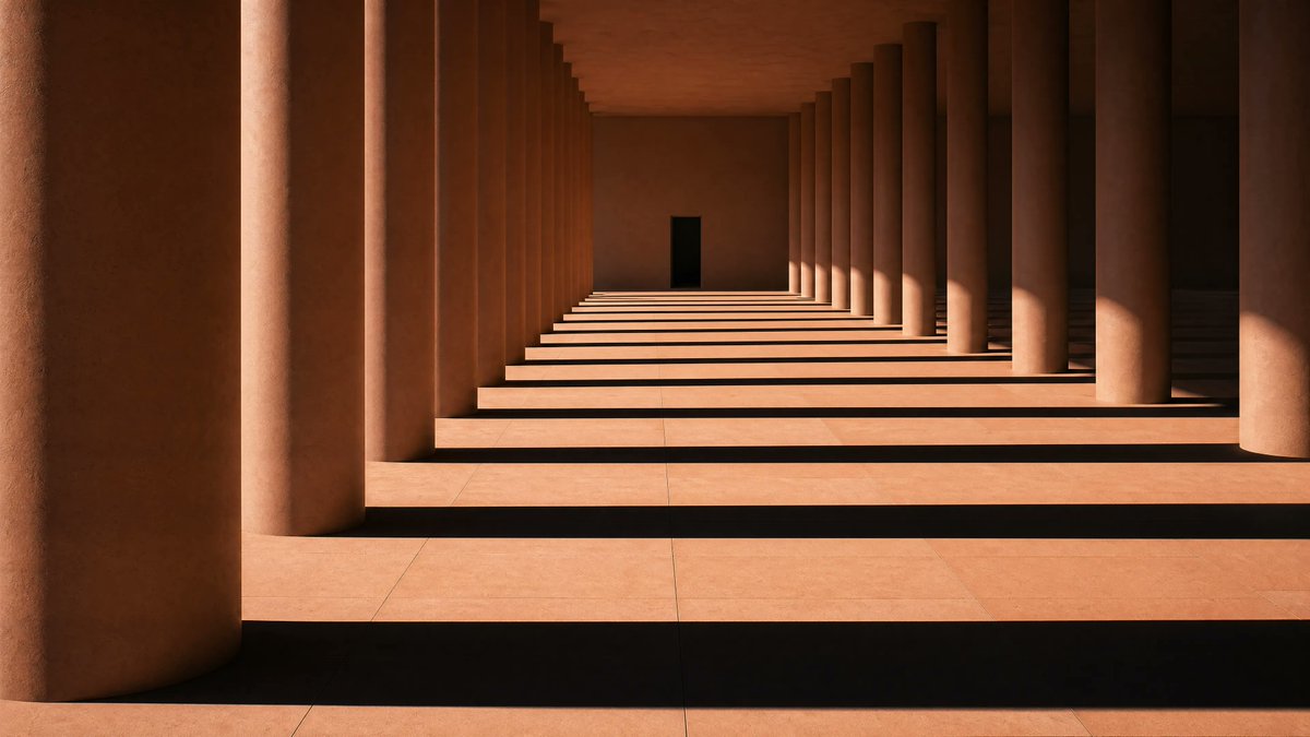 Sunlit Terracotta Colonnade preview image