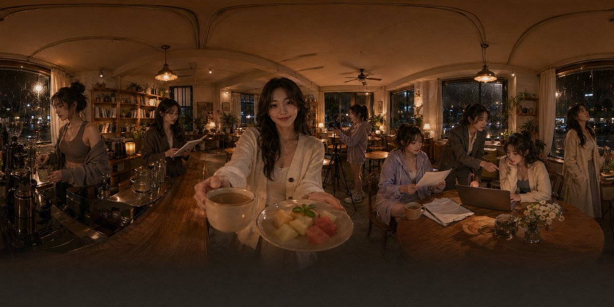 Rainy Night Café 360 Panorama preview image