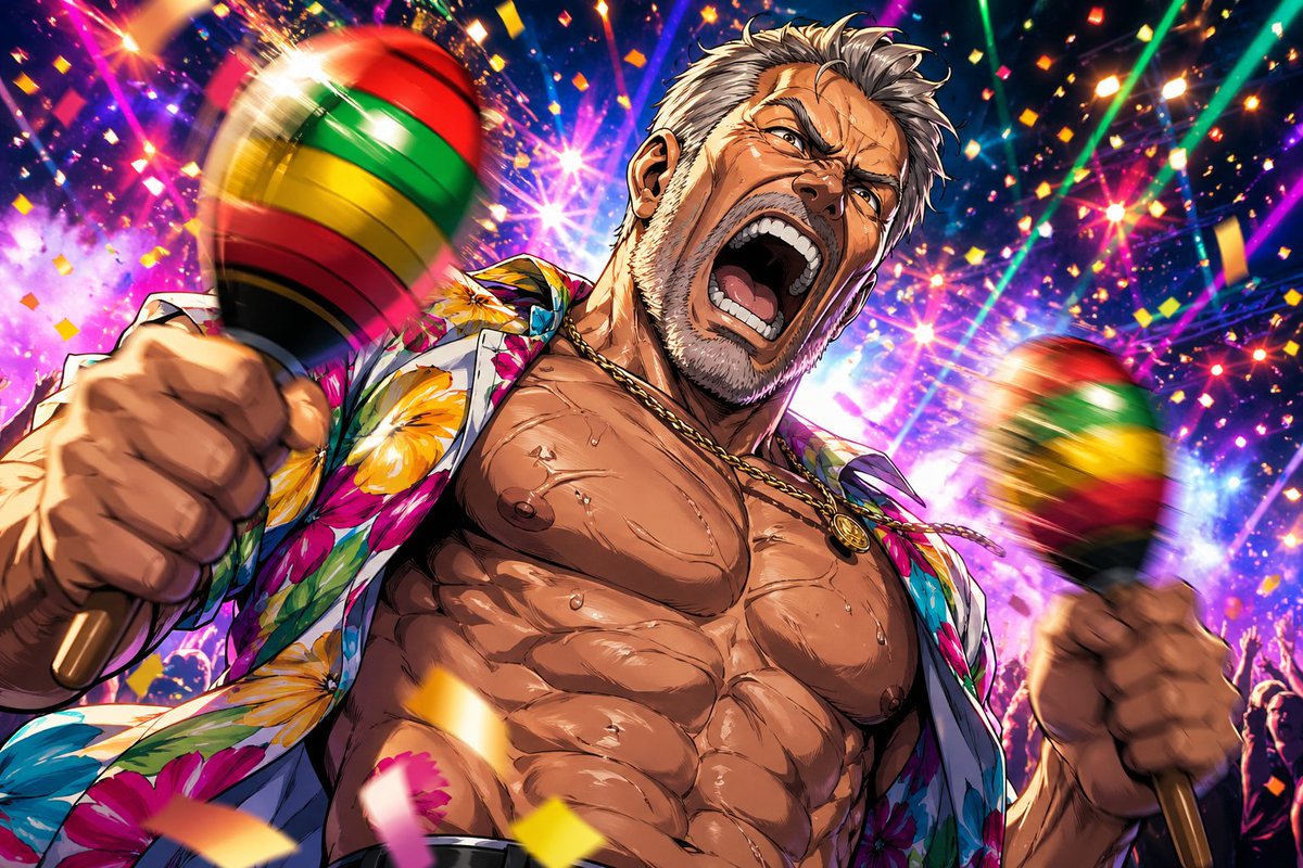 Muscular Party Man with Maracas preview image