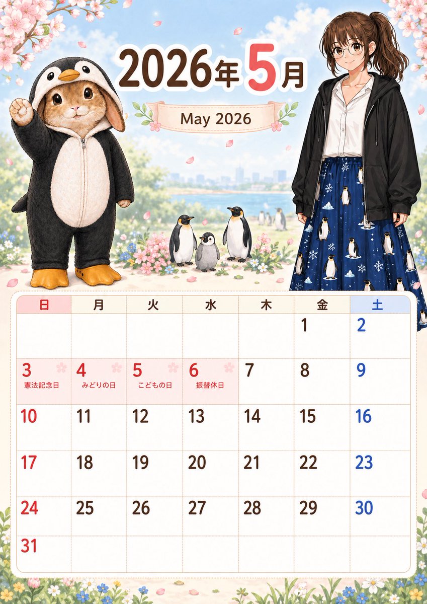 Cute May 2026 Spring Calendar preview image