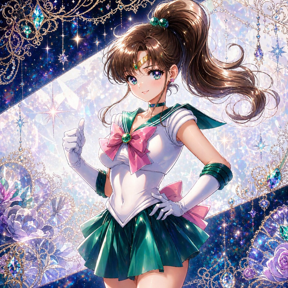 Ornate Emerald Magical Girl Portrait preview image