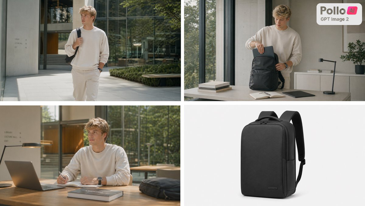Four-Panel Backpack Lifestyle Ad preview image