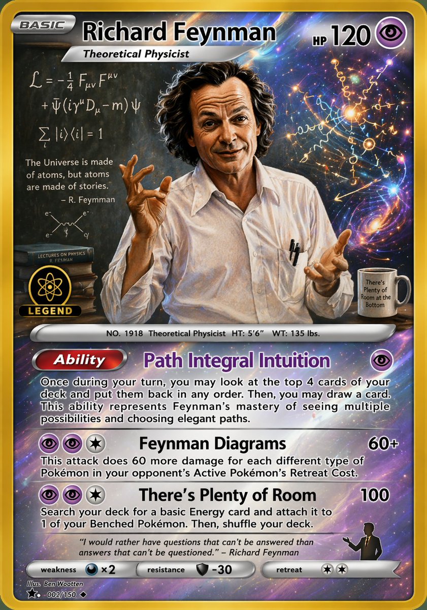 Richard Feynman Psychic Trading Card preview image