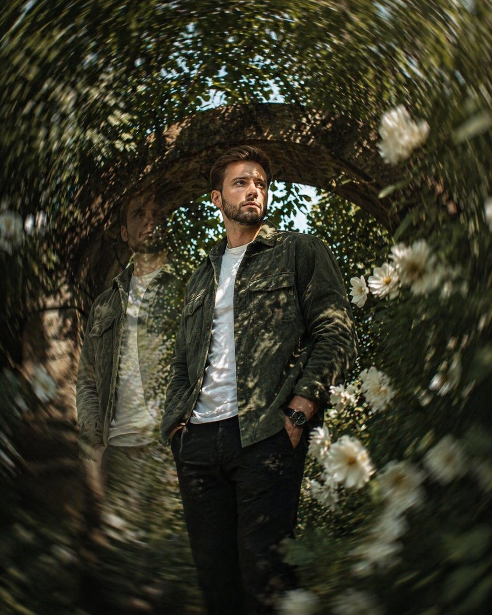 Cinematic surreal garden portrait prompt preview image