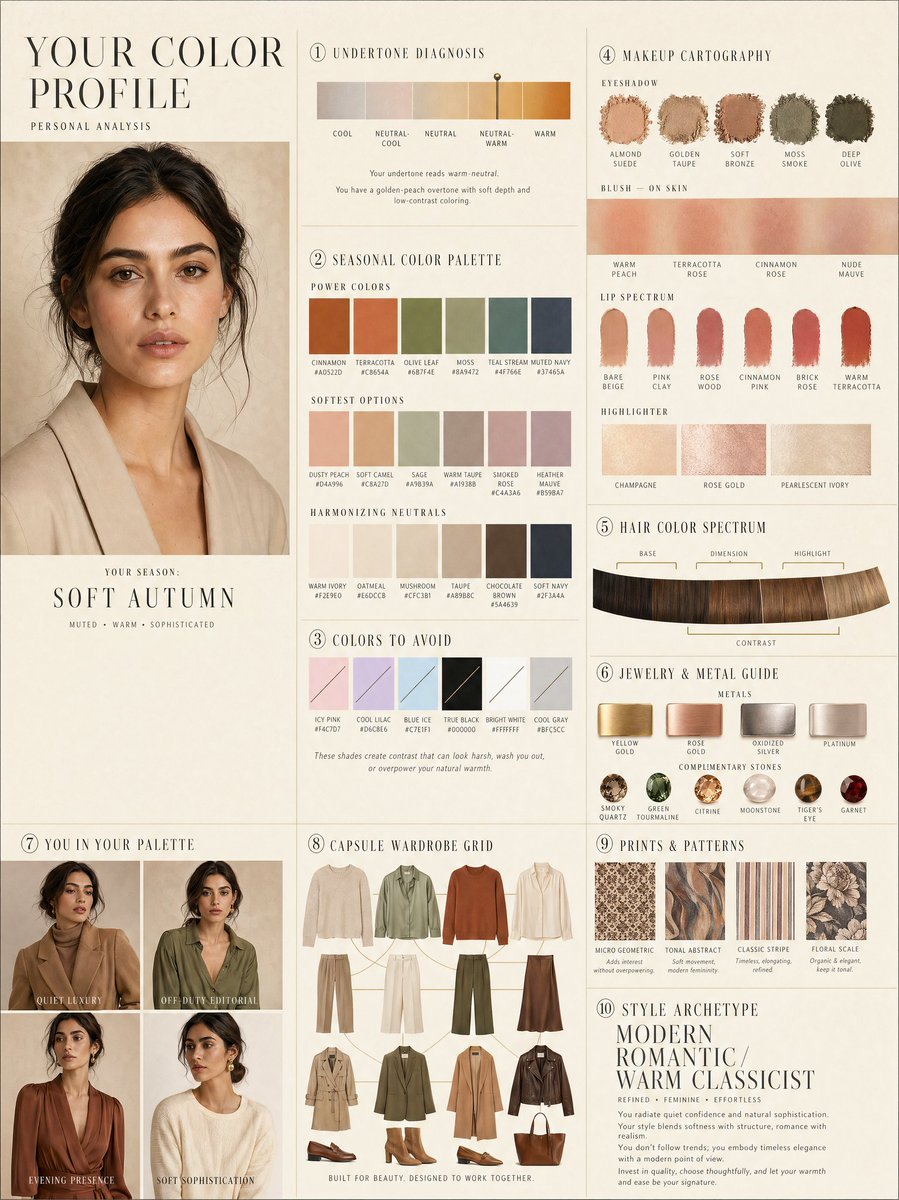 Luxury personal color profile layout preview image