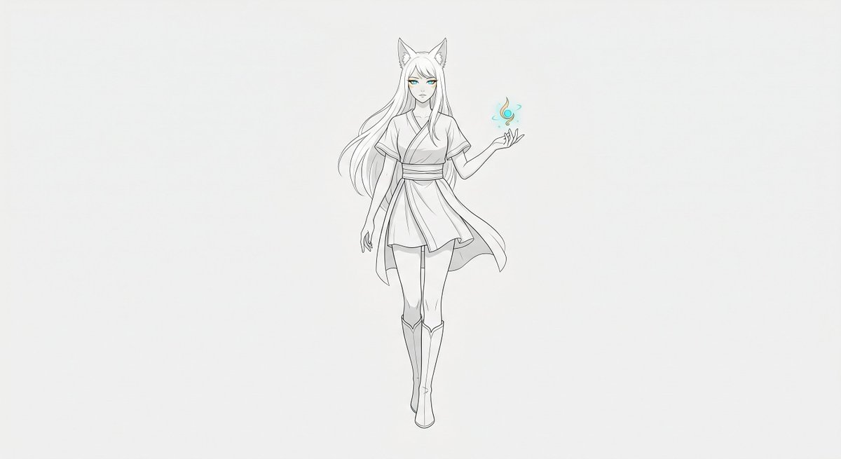 Minimal Fox Spirit Character Sketch preview image