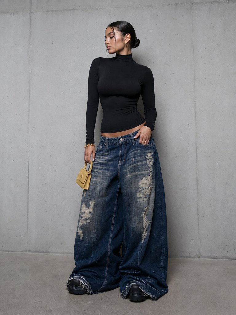 Editorial Portrait in Extreme Baggy Jeans preview image