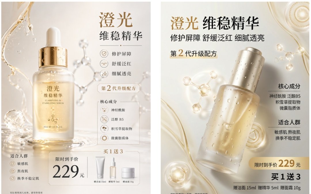 Luxury Serum Ad Poster Set preview image
