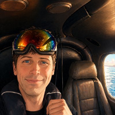 Helicopter Cabin Selfie at Sunset preview image