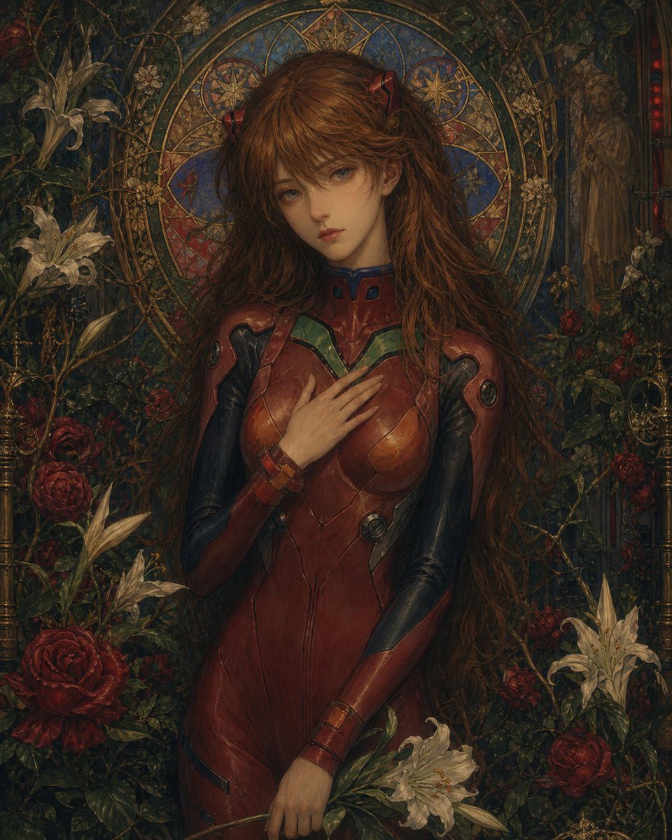 Gothic Stained-Glass Mecha Portrait preview image