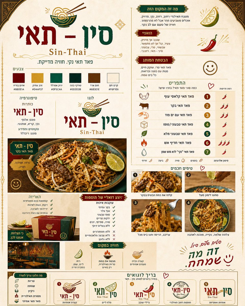 Thai Restaurant Brand Identity Document preview image
