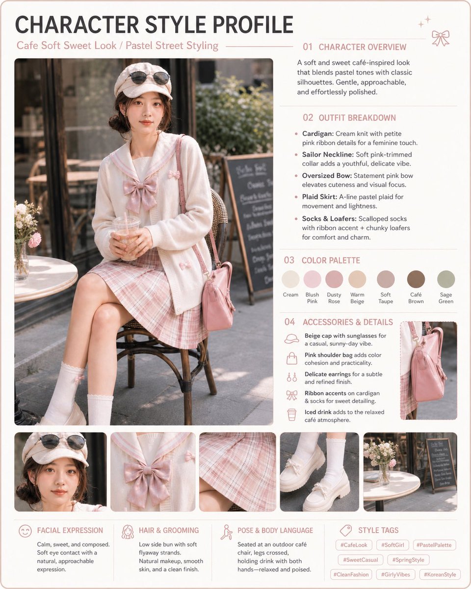 Pastel Cafe Style Profile Card preview image
