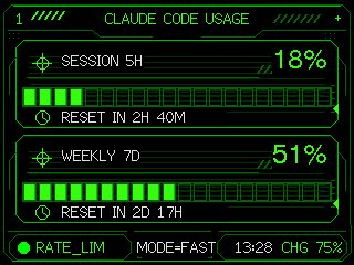 Neon M5Stack Usage Gauge preview image