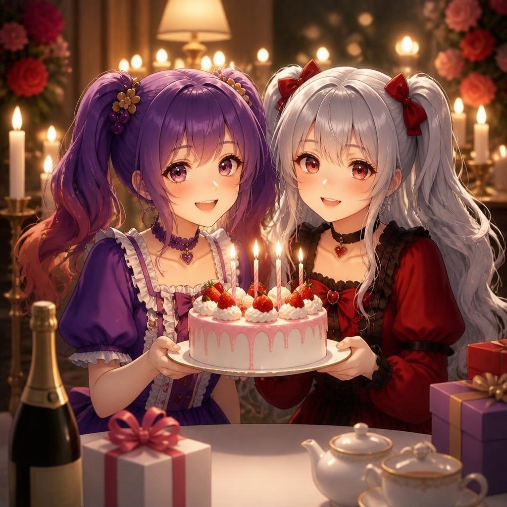 Candlelit Anime Birthday Twins preview image