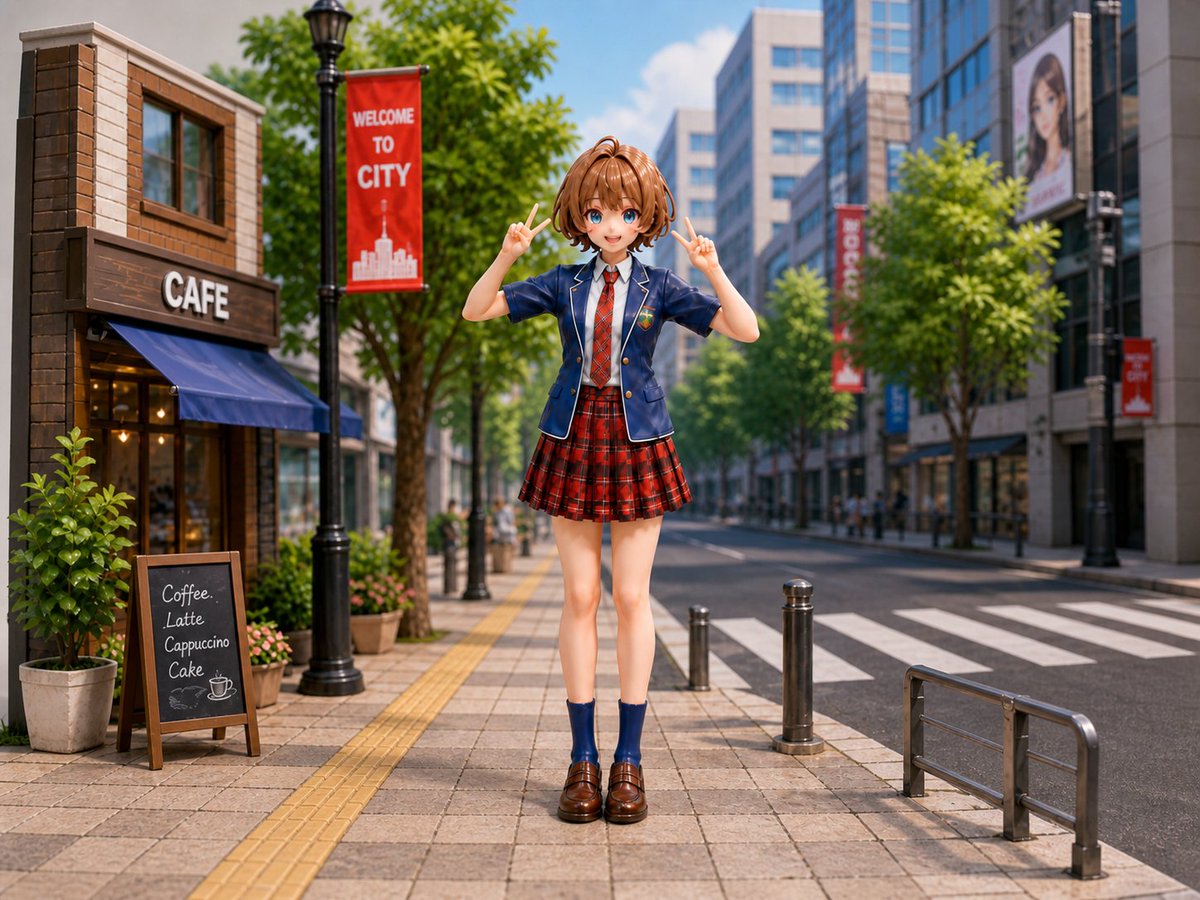 Anime Schoolgirl City Diorama preview image