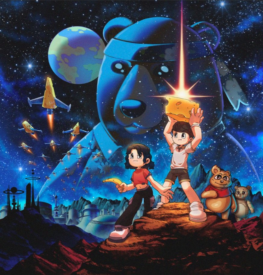 Retro Anime Space Adventure Poster preview image