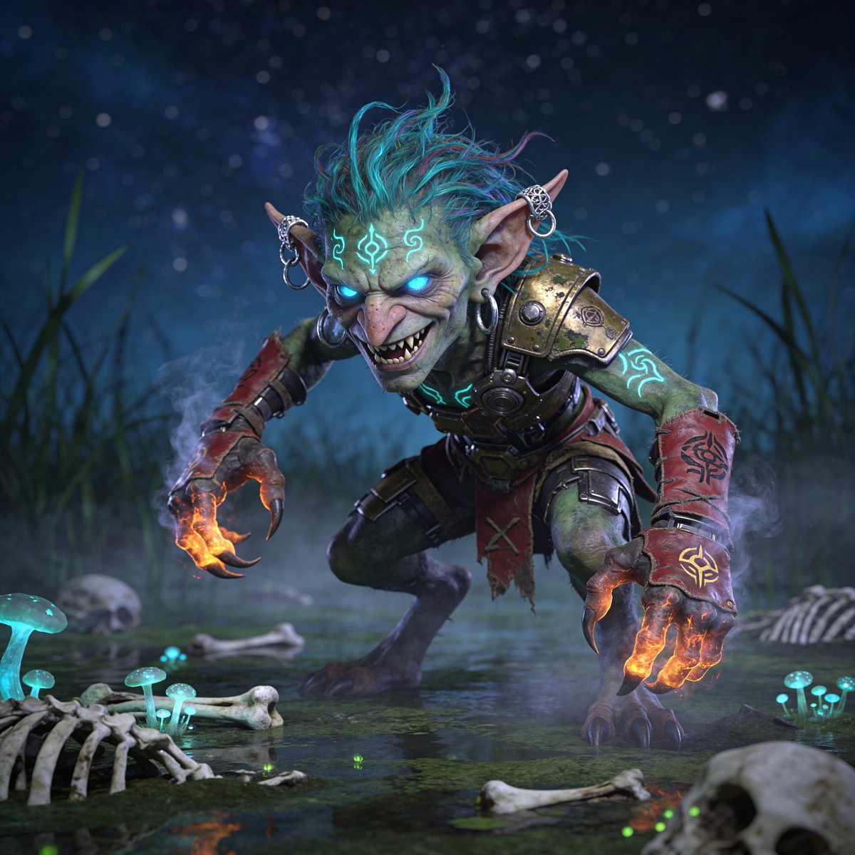 Glowing Goblin Shaman in Swamp preview image