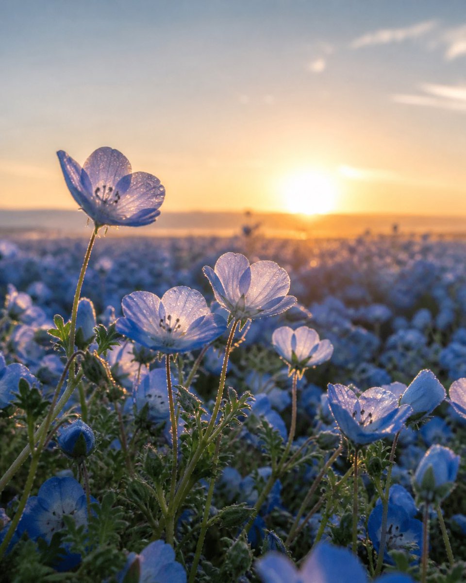 Dewy Nemophila Sunrise Macro preview image