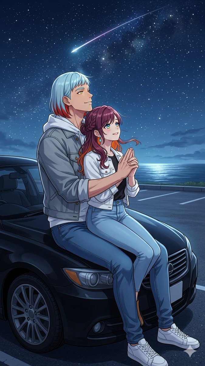 Anime Couple Under Shooting Star preview image