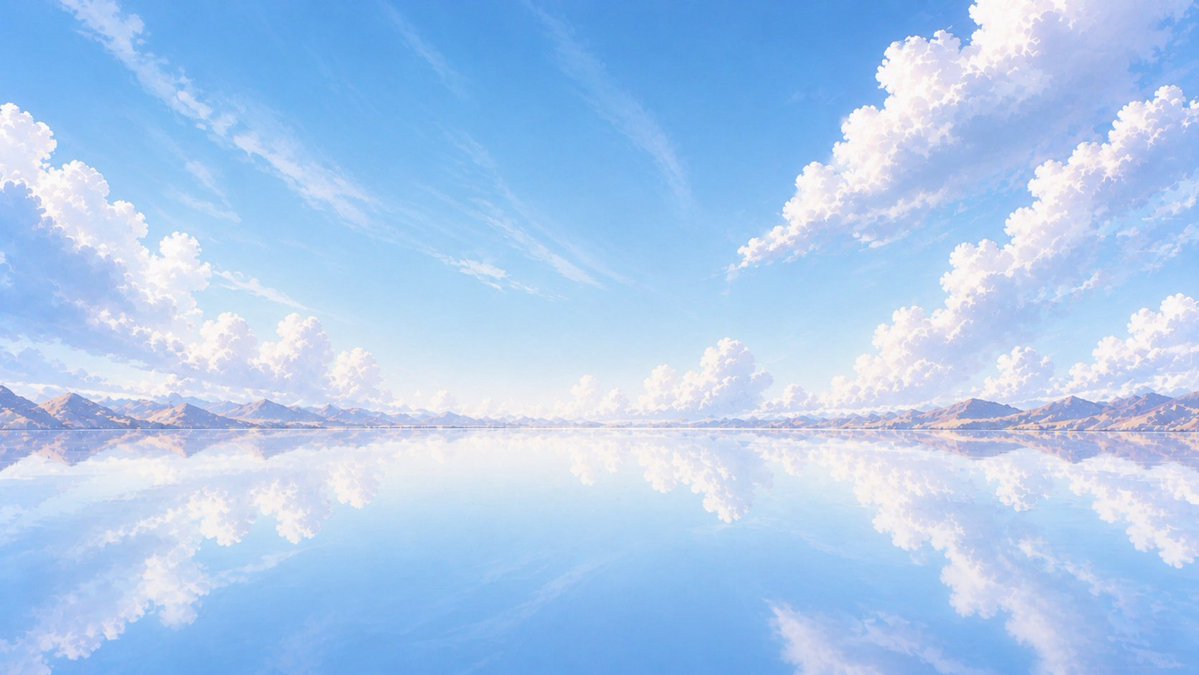 Anime Mirror Lake Sky Background preview image