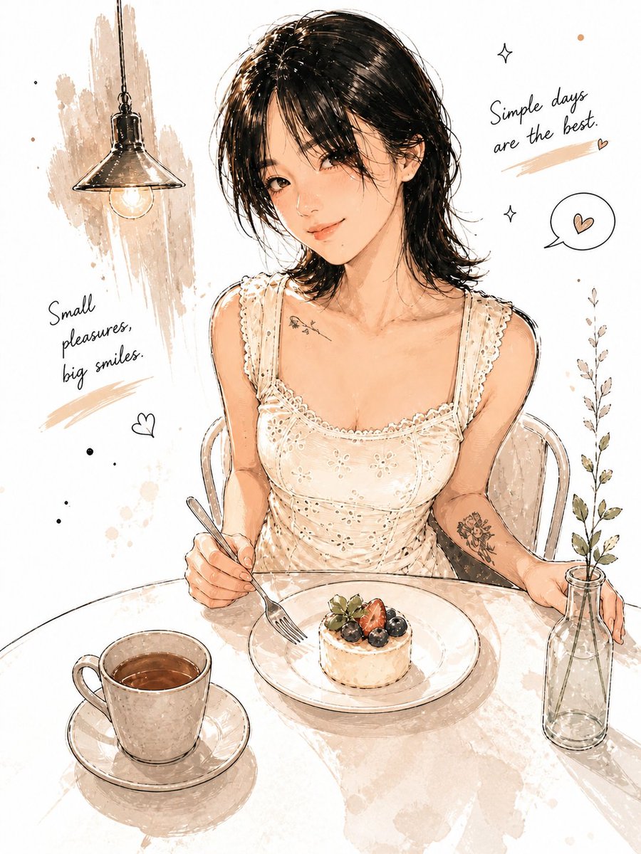 Minimalist Watercolor Cafe Illustration preview image