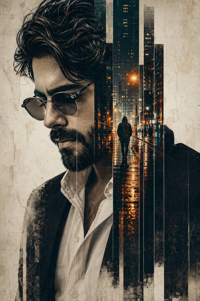 Double Exposure Pensive Portrait preview image