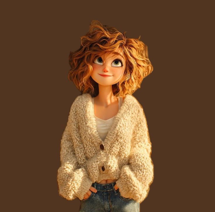 Pixar Style Curly Haired Girl preview image