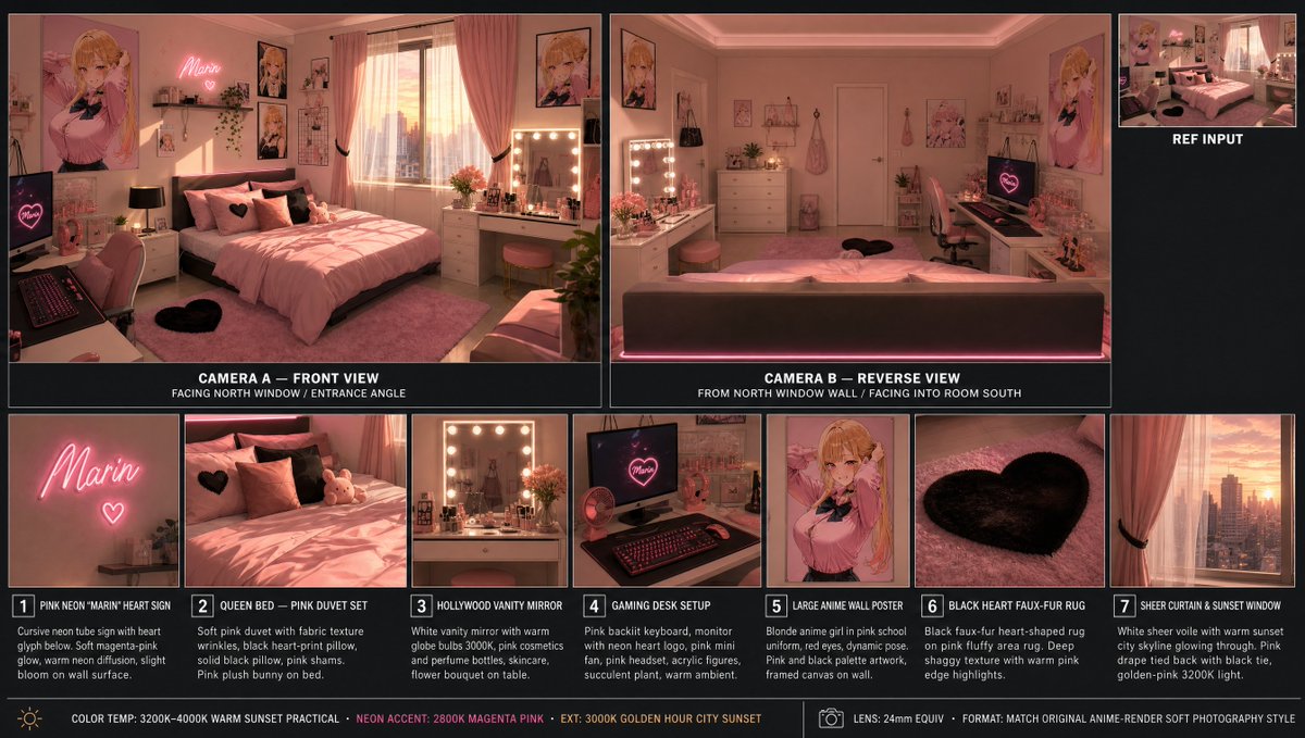 Pink Anime Bedroom Spatial Board preview image