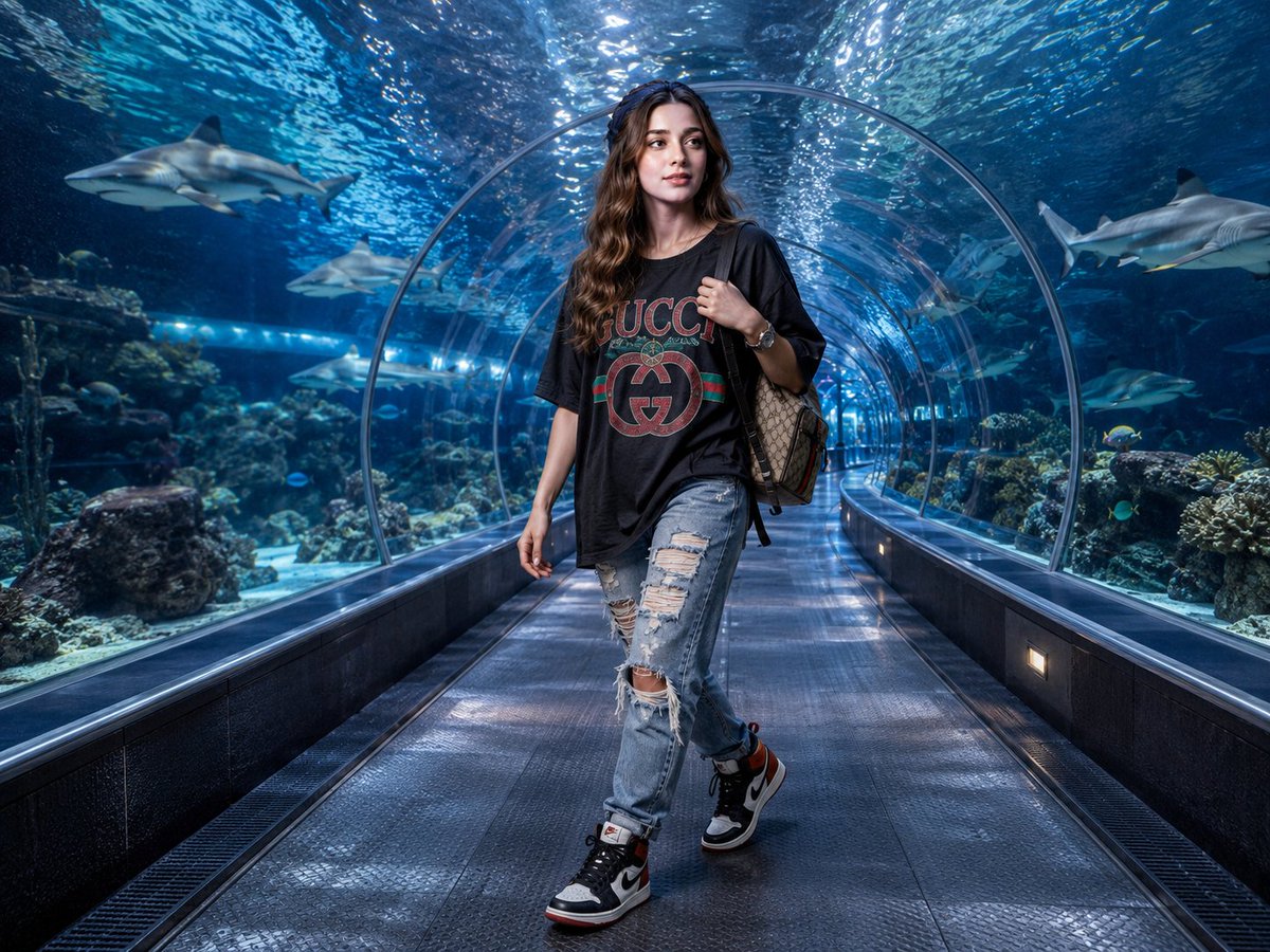 Luxury Streetwear Shark Tunnel Portrait preview image
