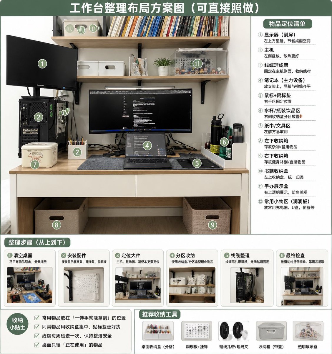 Desk Organization Layout Infographic preview image