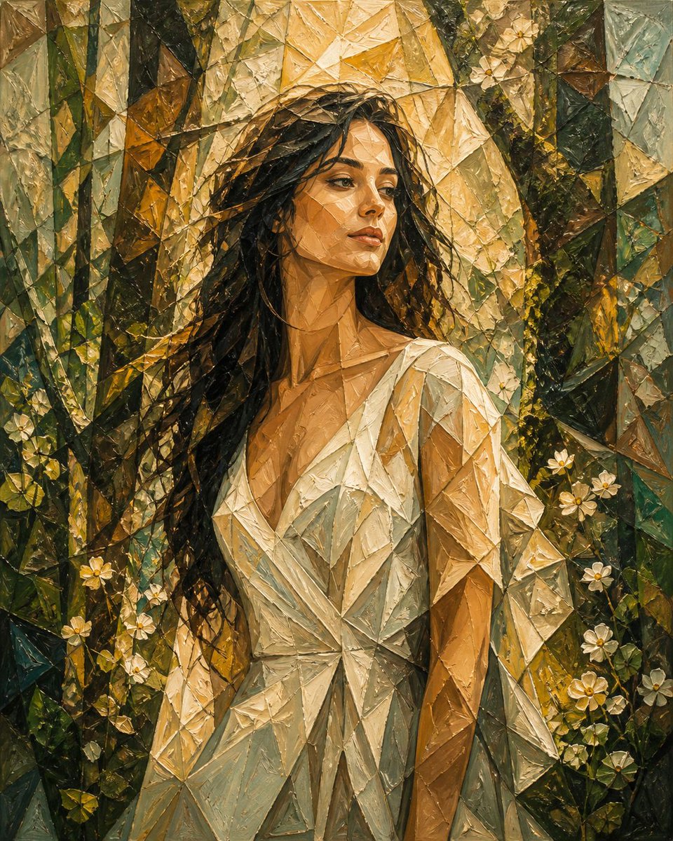 Cubism Impasto Spring Portrait preview image