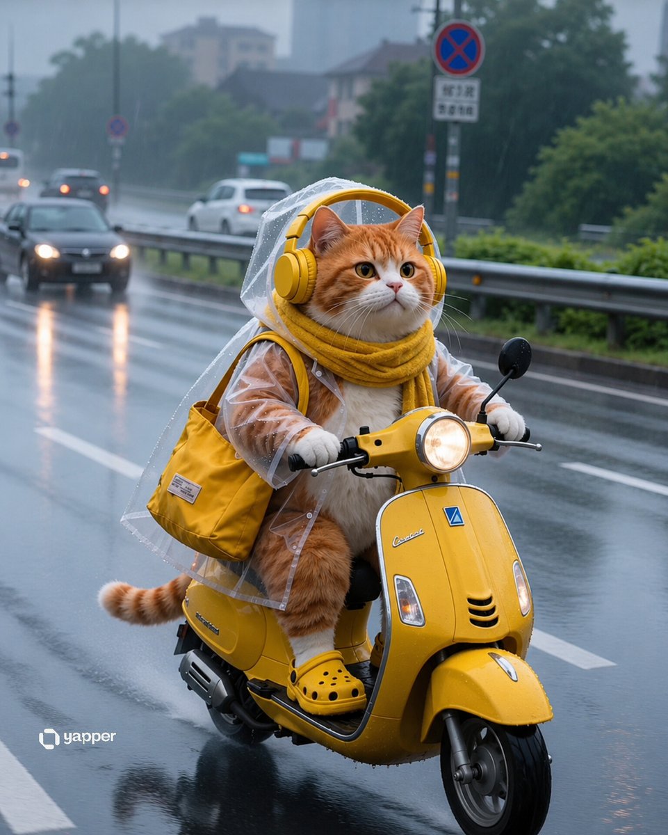 Rainy Tabby Scooter Ride preview image