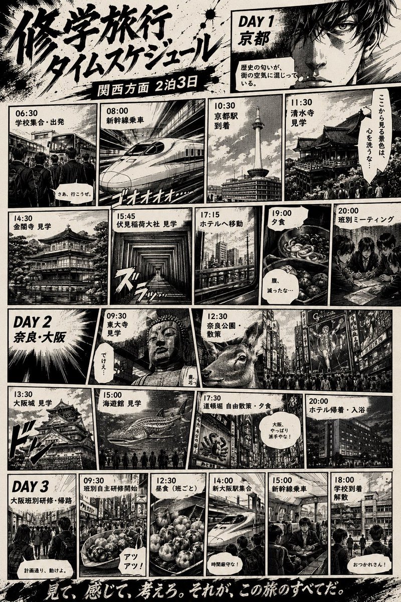 Manga School Trip Timetable preview image