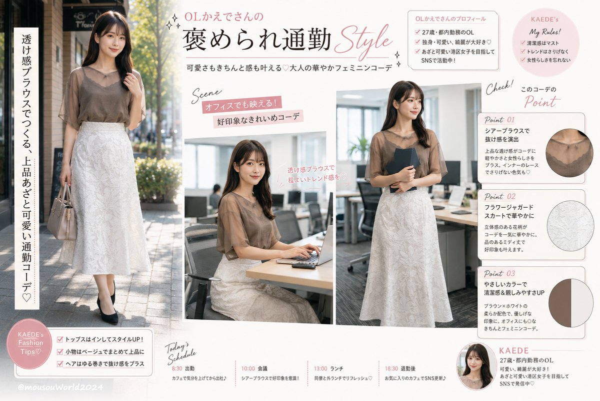 Japanese Office Outfit Magazine Spread preview image