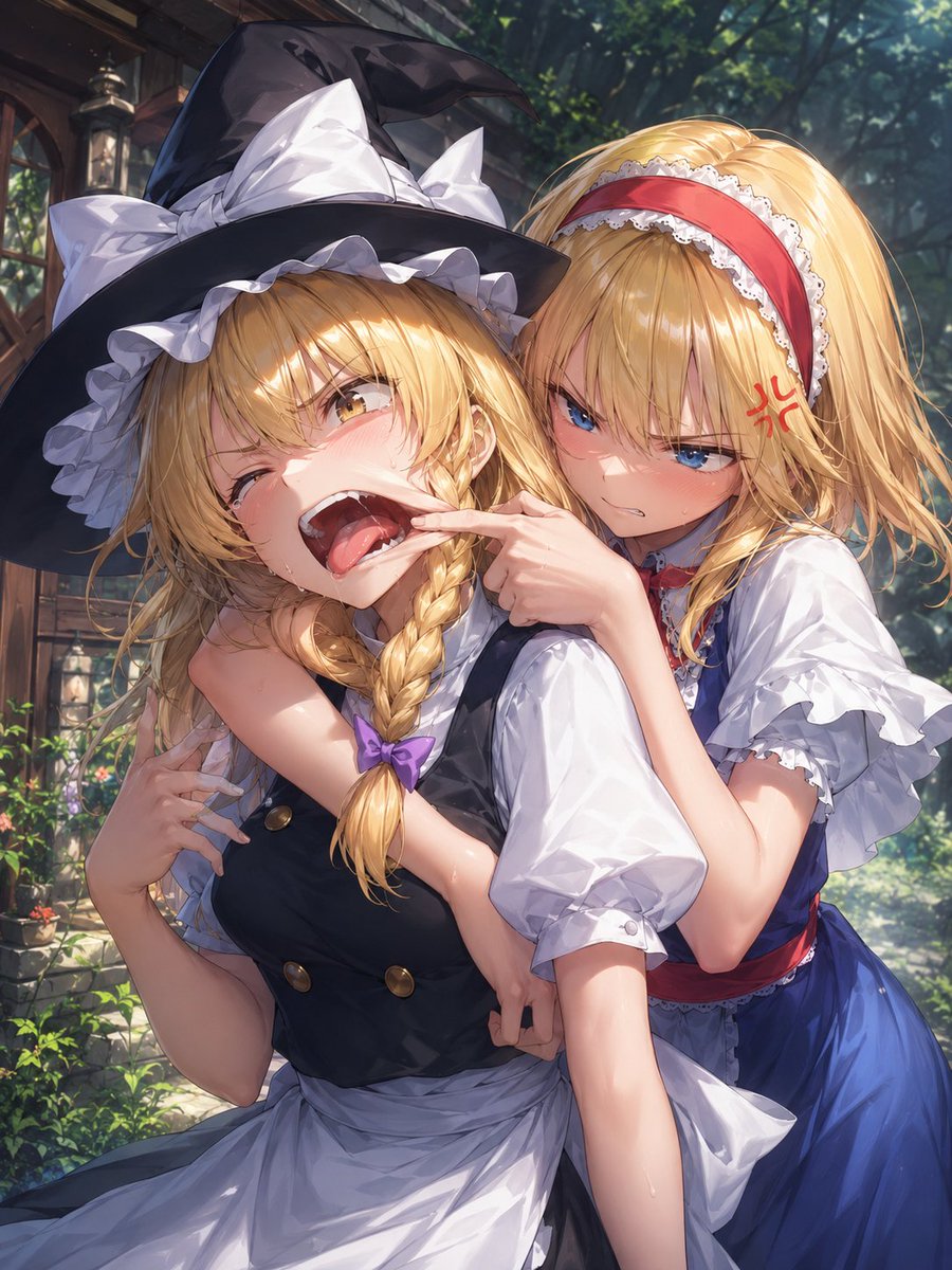 Playful Anime Witch Cheek Pull preview image