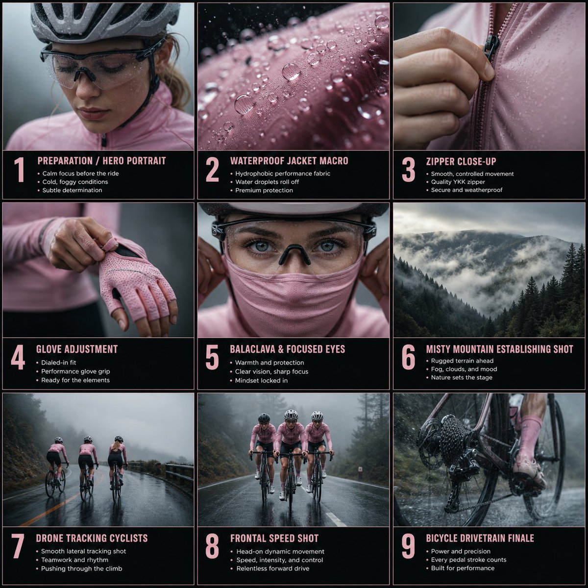 Rain Cycling Storyboard Grid preview image
