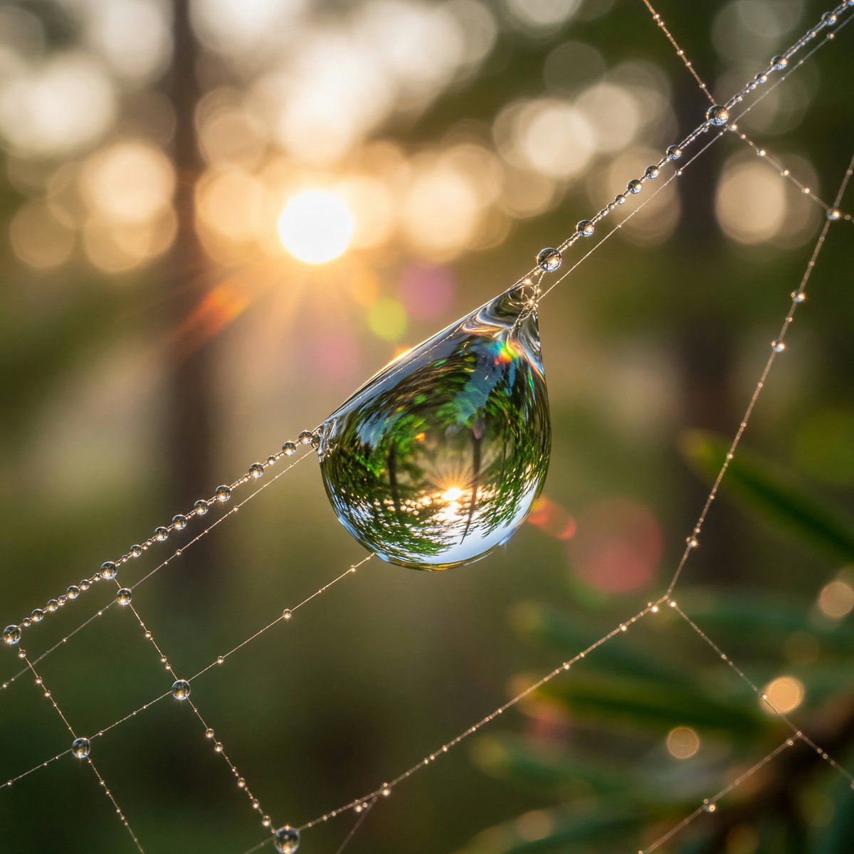 Macro Dewdrop on Spider Web preview image