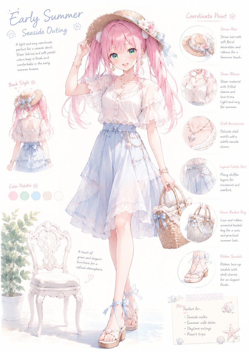 Pastel Seaside Fashion Coordinate Sheet preview image
