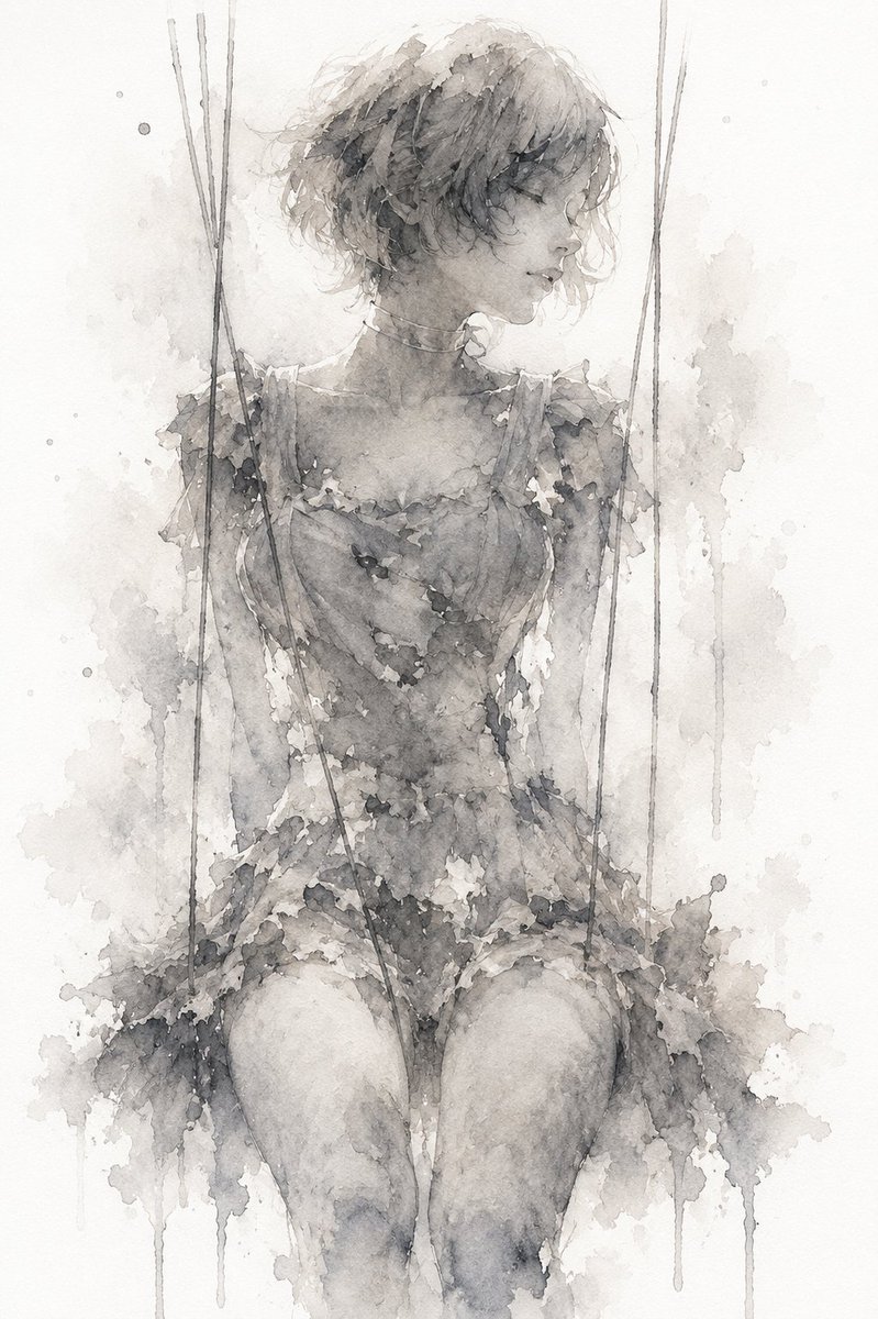 Melancholic Marionette Watercolor preview image