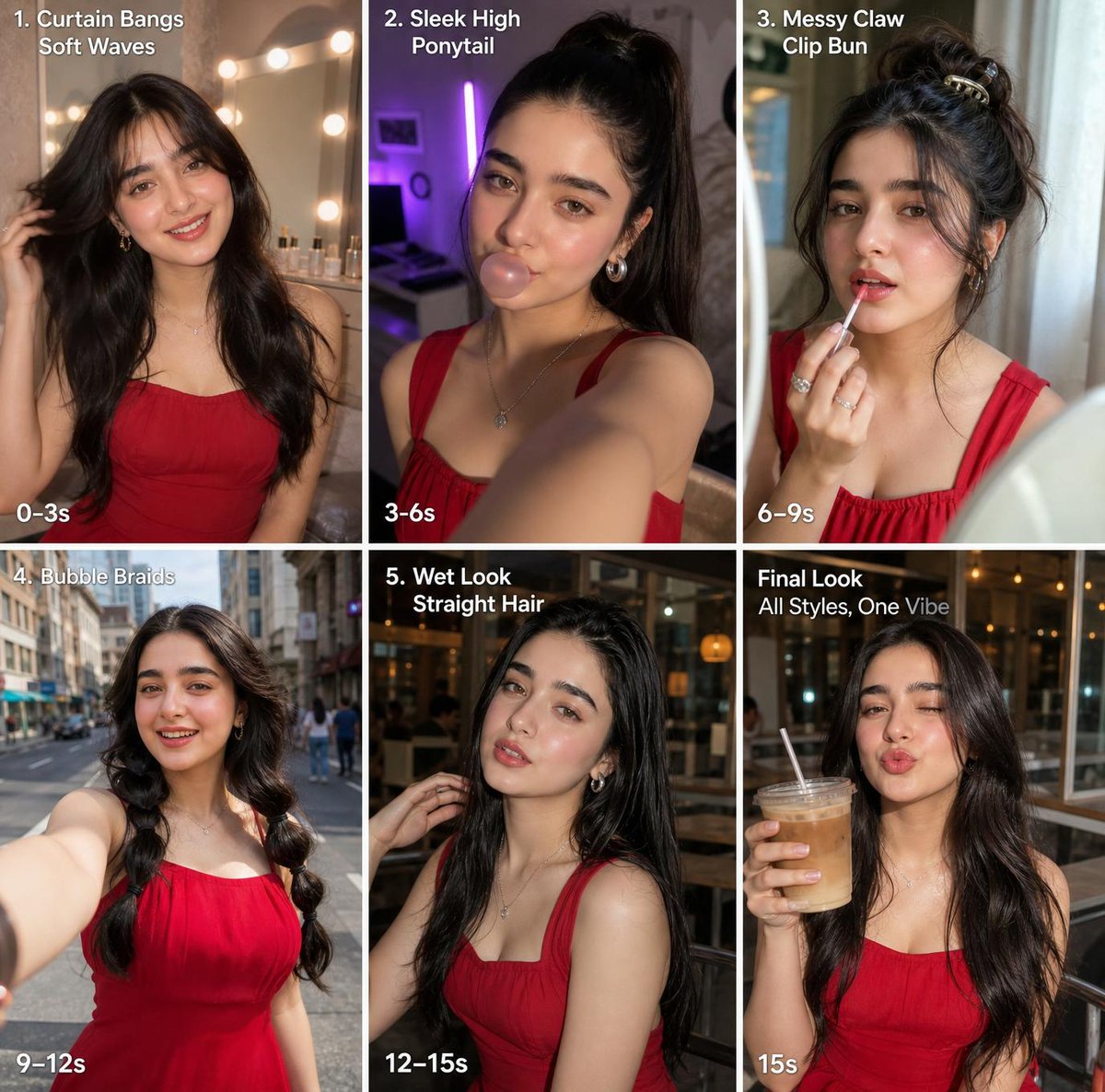 Six-Panel Hairstyle Storyboard preview image
