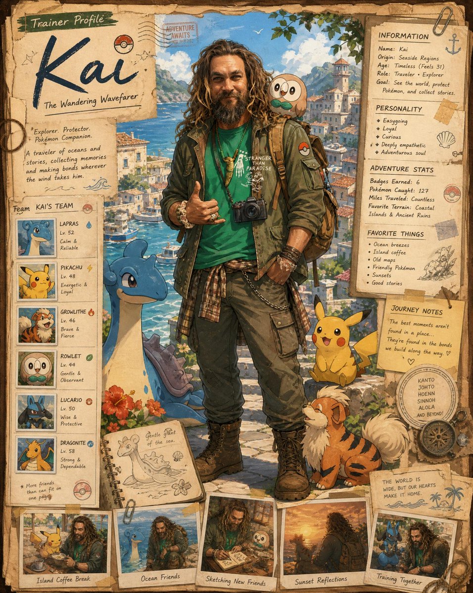 Pokemon Trainer Profile Journal Poster preview image